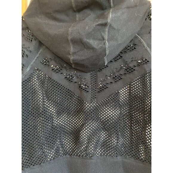 Free People Movement Black Mesh Stretchy Crop Women’s Athletic Hoodie, M/L - Picture 8 of 12